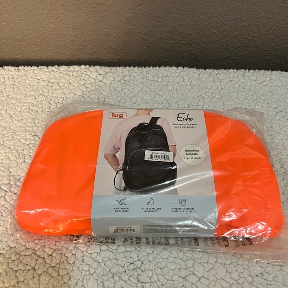 LUG ECHO 2 Packable Backpack-Coral Brand New in Package (regularly $65) UNISEX🧡 - Picture 6 of 8